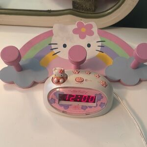 Hello Kitty clock and coat hanger